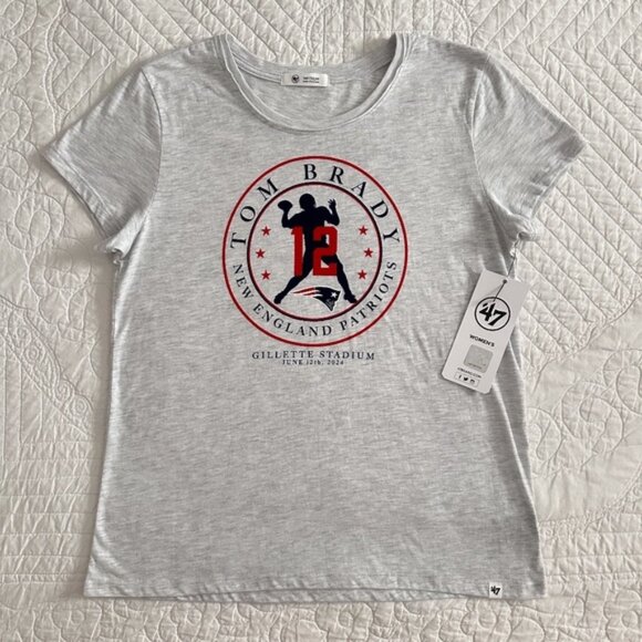 NWT Tom Brady Patriots Hall of Fame Induction Women's T-Shirt '47 Brand - Picture 1 of 10